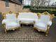 Old French Louis Xvi Baroque Sofa + 2 Chairs Worldwide Shipping