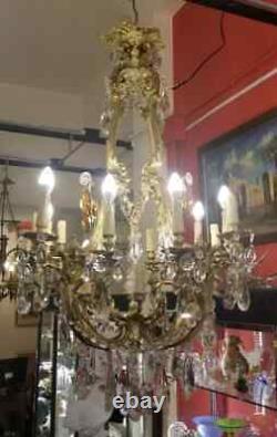Old Louis XV French Bronze Big Chandelier