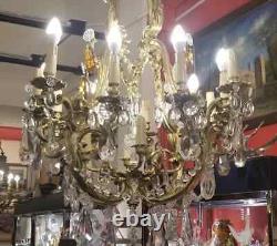 Old Louis XV French Bronze Big Chandelier