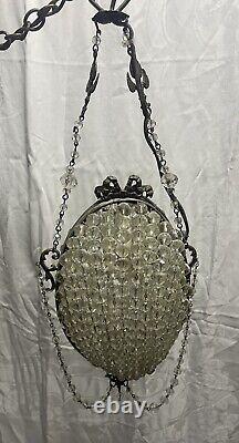 One Of A King Antique French Louis XVI Style Beaded Hanging Chandelier