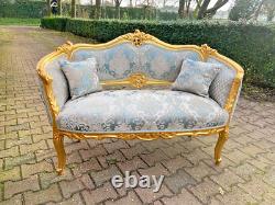 Opulent Antique French Louis XVI Corbeille Sofa Early 1900s