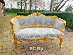 Opulent Antique French Louis XVI Corbeille Sofa Early 1900s