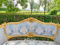 Opulent Antique French Louis XVI Corbeille Sofa Early 1900s