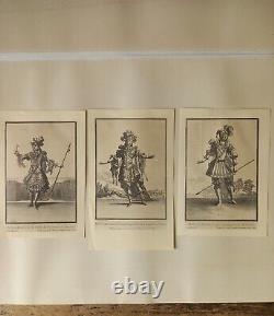 Outstanding antique french Versaille Louis XIV prints after Jean Berain 1640-171