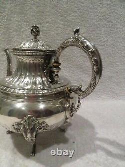 Outstanding french sterling silver large tea pot Louis XVI st Boulenger 33,5oz