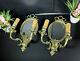 Pair Antique French Louis Xvi Bronze Wall Lights Sconces With Mirror