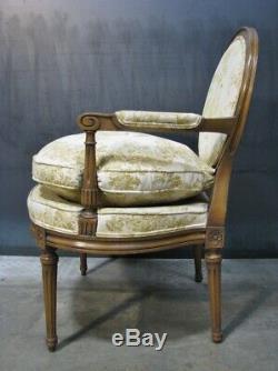 PAIR Baker / Knapp & Tubbs Louis XVI French oclassic Stye Oval Back Armchairs