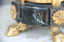 PAIR French antique empire Marble bronze ram heads louis XVI Vase Lamps rare