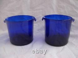 PAIR OF ANTIQUE FRENCH BLUE COBALT CRYSTAL COOLER, 19th CENTURY