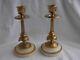 Pair Of Antique French Bronze Marble Candle Holders, Louis 16 Style, 19th Century