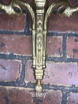PAIR Solid Brass French Louis XVI Style 2 Arm Candle Wall Sconces