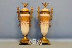 PAIR antique French louis XVI limoges porcelain vases