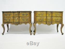 PAIR of Baker Furniture Country French Louis XV Style Oak Nightstands