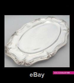 PUIFORCAT ANTIQUE 1880s FRENCH STERLING SILVER TRAY DISH Louis XV st 1073g 16in