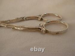 PUIFORCAT, ANTIQUE FRENCH STERLING SILVER GRAPE SCISSORS, LATE 19th CENTURY