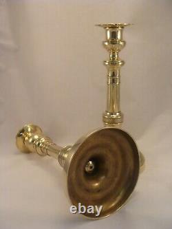Pair Antique French Bronze Brass Candlesticks Louis VI period 18th. Century