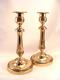 Pair Antique French Bronze Brass Candlesticks Louis Xvi Period 18th. Century