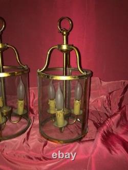 Pair Antique French Gilded Bronze Lanterns PRICE CUT LOUIS XIV Nice Patina