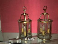 Pair Antique French Gilded Bronze Lanterns PRICE CUT LOUIS XIV Nice Patina