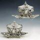 Pair Antique French Sterling Silver Mustard Pots, Louis Xvi/rococo Decoration