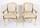 Pair Bespoke French Louis Xvi Carved Giltwood Armchairs