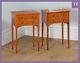 Pair French Louis Style Yew Wood Bedside Cabinets Cupboards Night Stands Tables