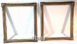 Pair Gorgeous Antique Gold Gilt Louis French Baroque Wood Frames Ea Fits 10x12