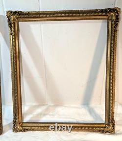 Pair Gorgeous Antique Gold Gilt Louis French Baroque Wood Frames Ea Fits 10x12