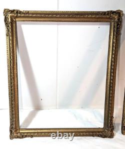 Pair Gorgeous Antique Gold Gilt Louis French Baroque Wood Frames Ea Fits 10x12