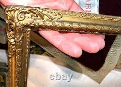 Pair Gorgeous Antique Gold Gilt Louis French Baroque Wood Frames Ea Fits 10x12