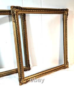 Pair Gorgeous Antique Gold Gilt Louis French Baroque Wood Frames Ea Fits 10x12