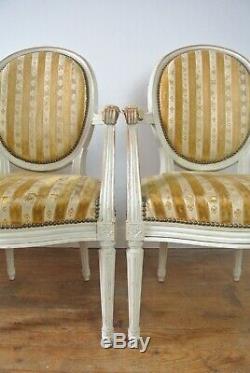 Pair Of 19th Century Antique French Louis XVI Style Chairs