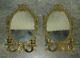 Pair Of Chic French Louis 16 Style Candelabra Wall Mirrors