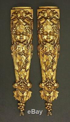 Pair Of Falls Ornaments, Bacchus, Louis XVI Style Bronze French Antique