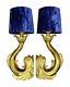 Pair Of Sconces / Lamps Louis Xiv Style Dolphins Bronze French Antique