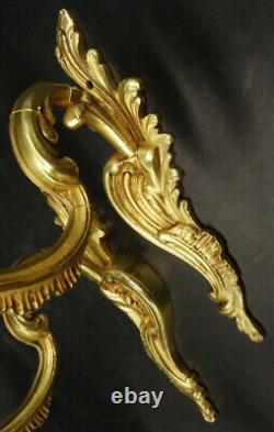 Pair Of Sconces Louis XV Style Bronze Lucien Gau, Paris French Antique