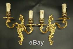 Pair Of Sconces Louis XV Style Petitot France Bronze French Antique