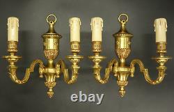 Pair Of Sconces Louis XVI Style Bronze French Antique