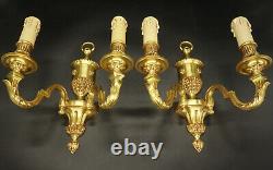 Pair Of Sconces Louis XVI Style Bronze French Antique