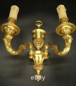 Pair Of Sconces Louis XVI Style Bronze French Antique