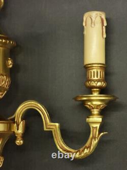 Pair Of Sconces Louis XVI Style Bronze French Antique