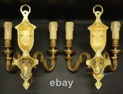 Pair Of Sconces Louis XVI Style Bronze French Antique