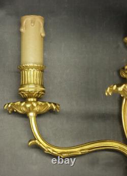 Pair Of Sconces Louis XVI Style Gorgon Medusa Decor Bronze French Antique