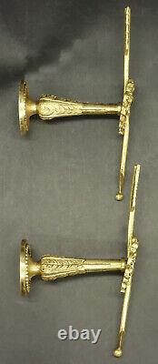Pair Of Tie Backs, Arrows, Louis XVI Style Era 19th Bronze French Antique