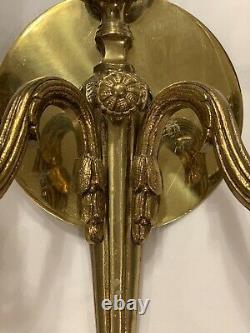 Pair Petite French Louis XV Style Brass Wall Sconce Sconces 2 Pair Available