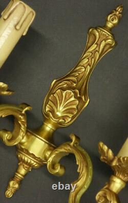 Pair Sconces Louis XV / Regency Style Bronze Lucien Gau Paris French Antique