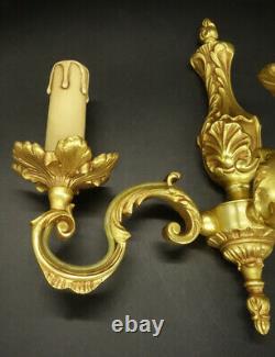 Pair Sconces Louis XV / Regency Style Bronze Lucien Gau Paris French Antique