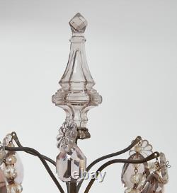 Pair of 19th Century French Louis XVI Style Gilt Amethyst & Glass Candelabra