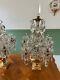 Pair Of Antique French 1900s Crystal Beaded Louis Style Decoration Candelabra