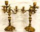 Pair Of Antique French 19th Century Gilt Bronze Louis Xv Style Candelabra